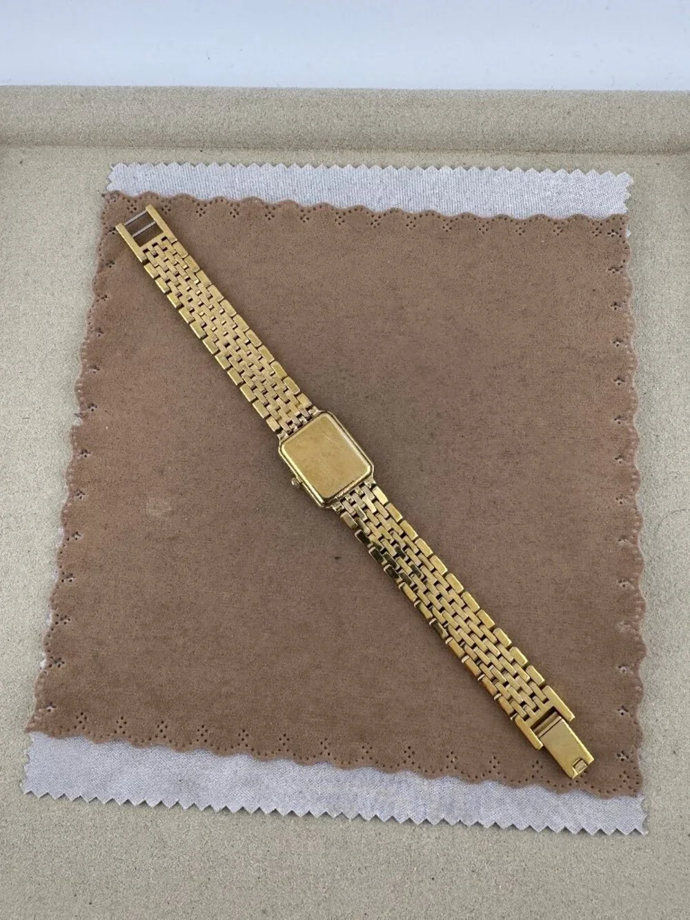 Vintage 18K 10 Micron Gold Plated Daniel Mink EleganceTank Dress Watch